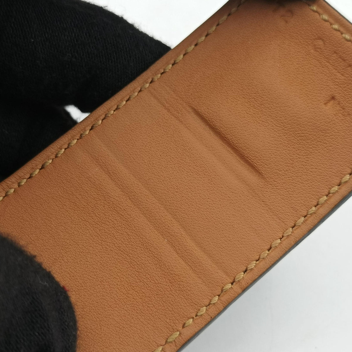 Pre-owned Hermes Collier de Chien Black×golden Leather × GP  bangle/wristband | stylenewstar