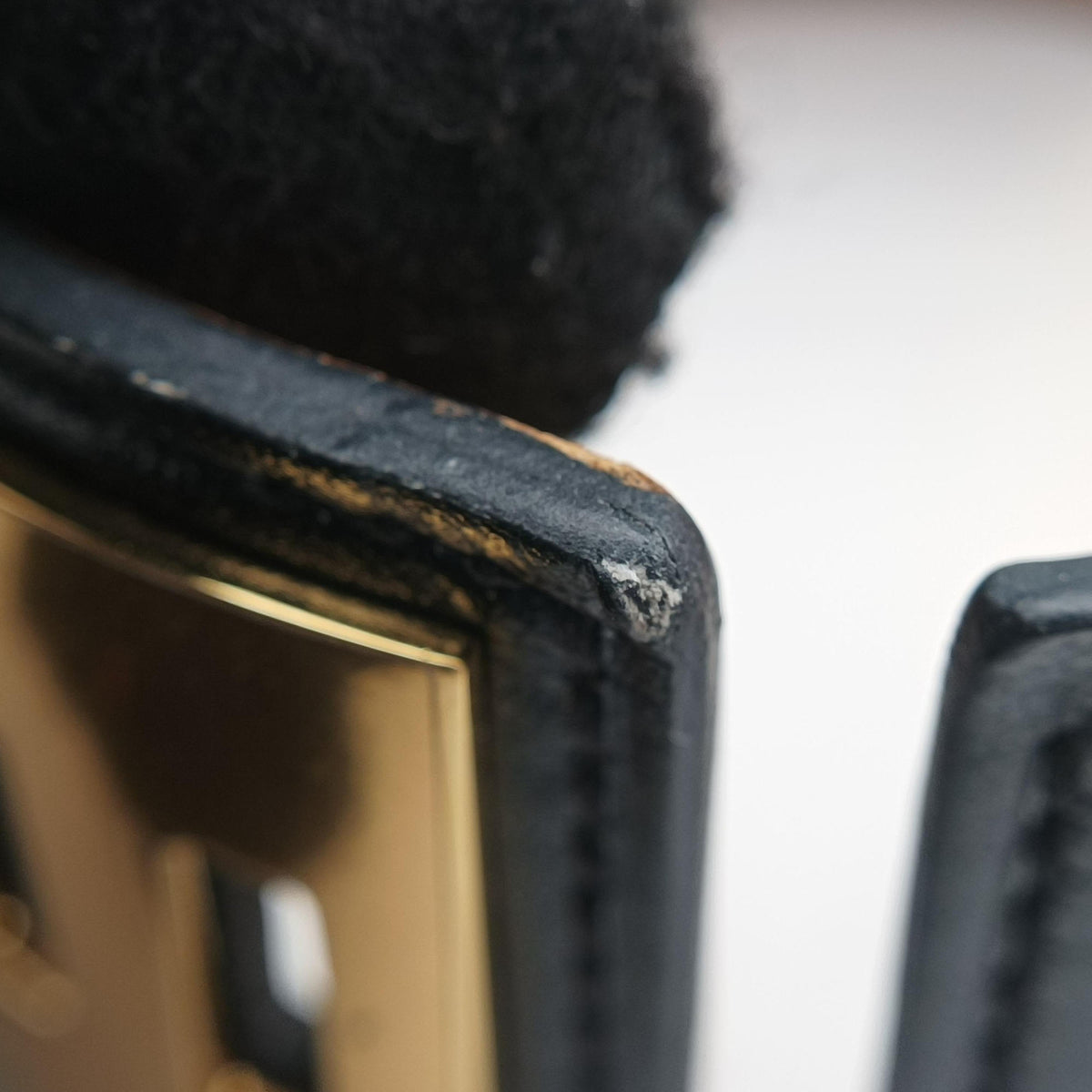 Pre-owned Hermes Collier de Chien Black×golden Leather × GP  bangle/wristband | stylenewstar