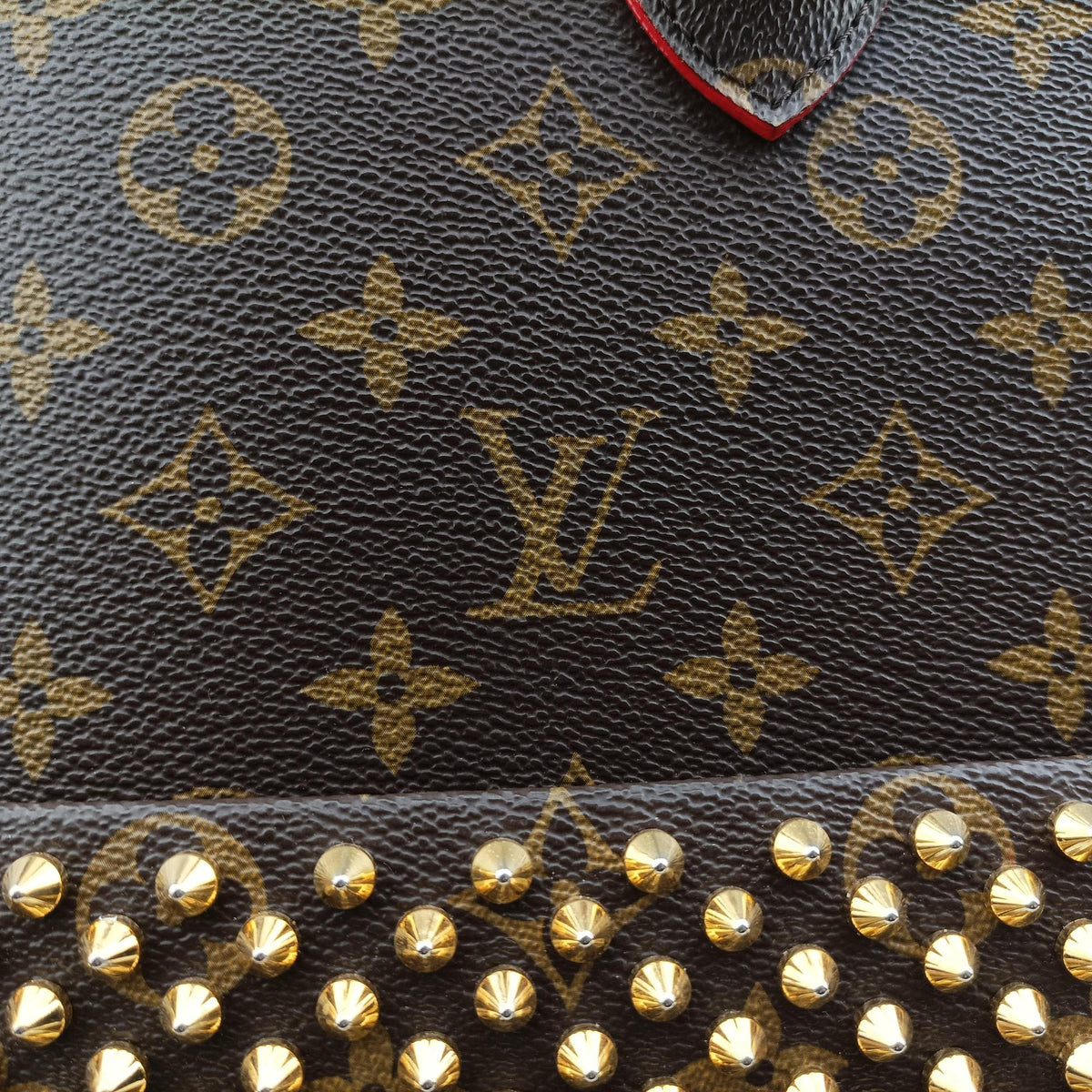 Christian Louboutin Collaboration Iconoclast Brown×red×beige Monogram Canvas×calf leather×ponyhair M41234 FO4194クリスチャンルブタンコラボ  アイコノクラスト モノグラム/ブラウン×レッド×ベージュ モノグラムキャンバス×カーフレザー ×ハラコ M41234 FO4194