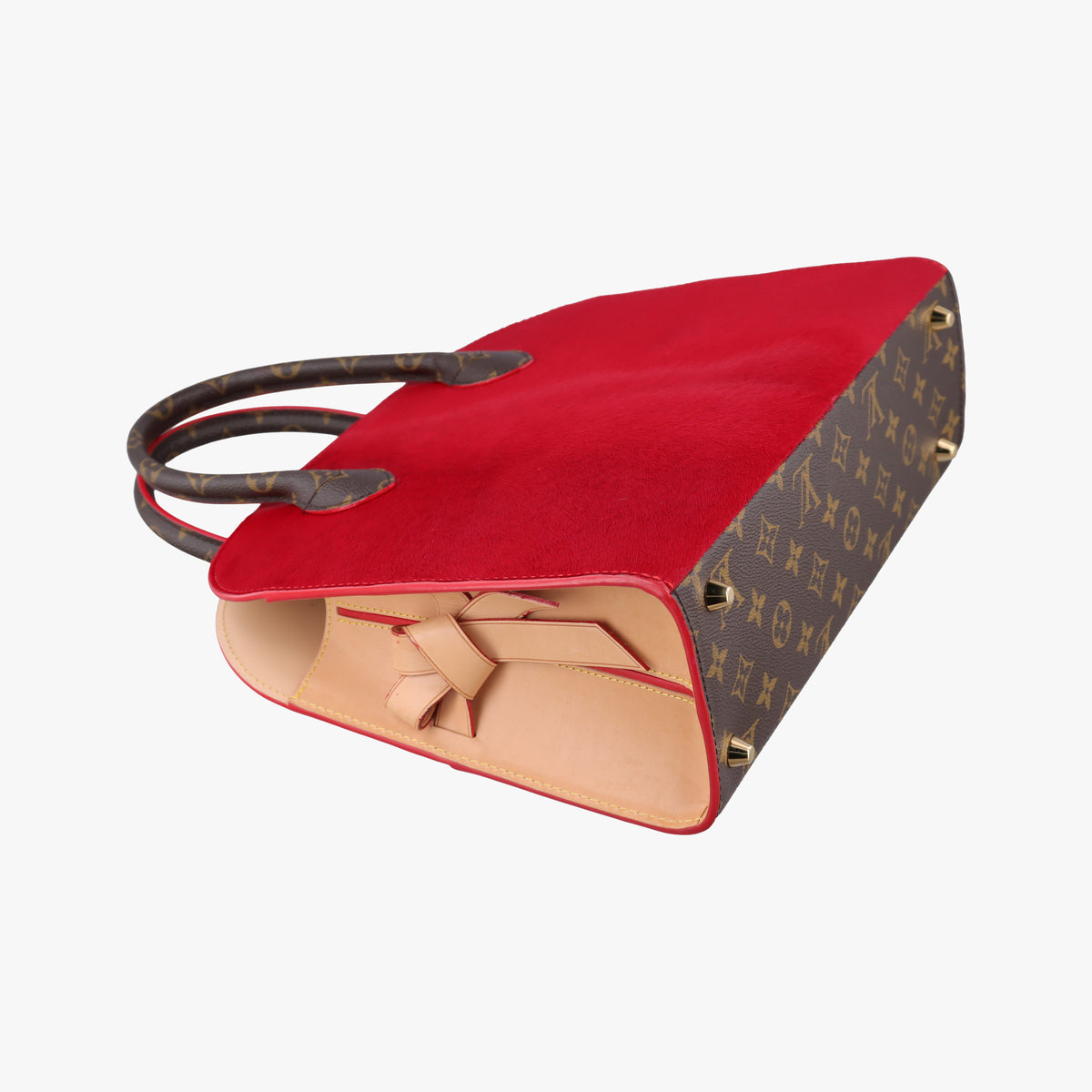 Christian Louboutin Collaboration Iconoclast Brown×red×beige Monogram Canvas×calf leather×ponyhair M41234 FO4194クリスチャンルブタンコラボ  アイコノクラスト モノグラム/ブラウン×レッド×ベージュ モノグラムキャンバス×カーフレザー ×ハラコ M41234 FO4194