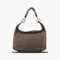 Pre-owned Fendi Zucchino Brown Canvas×leather 8BR583 handbag | stylenewstar