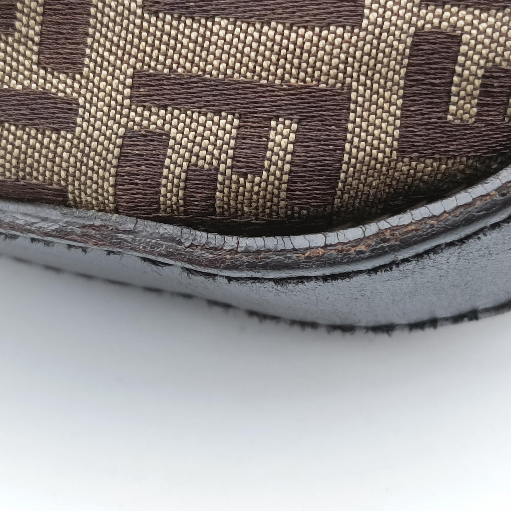 Pre-owned Fendi Zucchino Brown Canvas×leather 8BR583 handbag | stylenewstar