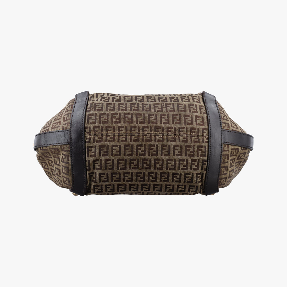 Pre-owned Fendi Zucchino Brown Canvas×leather 8BR583 handbag | stylenewstar