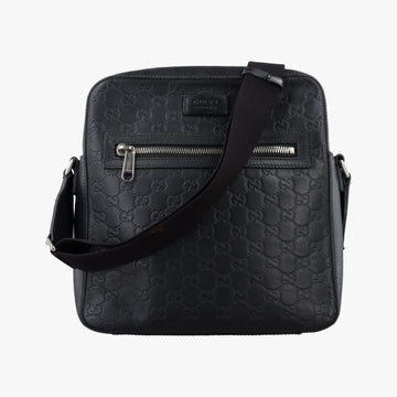 Pre-owned Gucci Guccissima Black Leather 473878 shoulderbag | stylenewstar
