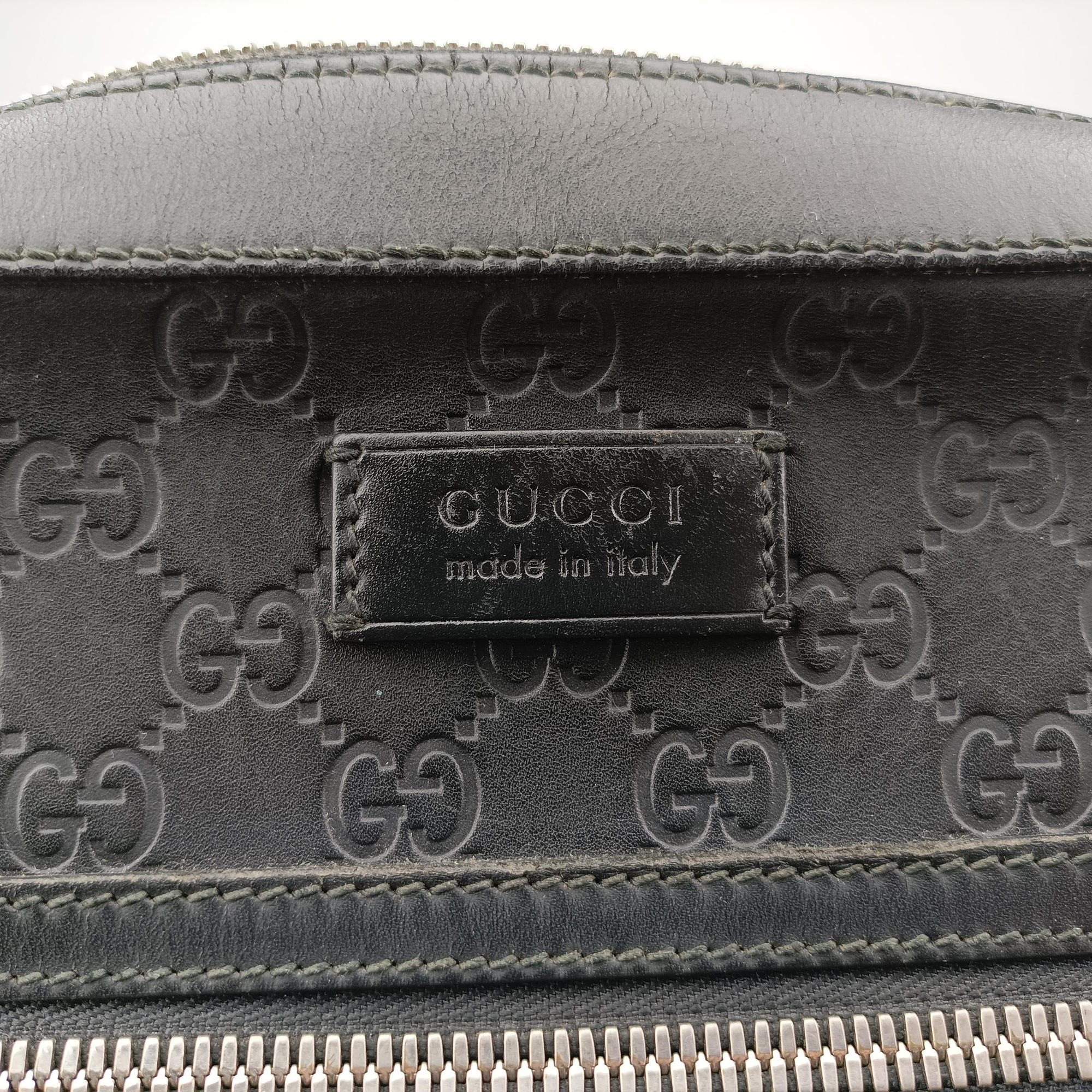 Pre-owned Gucci Guccissima Black Leather 473878 shoulderbag | stylenewstar