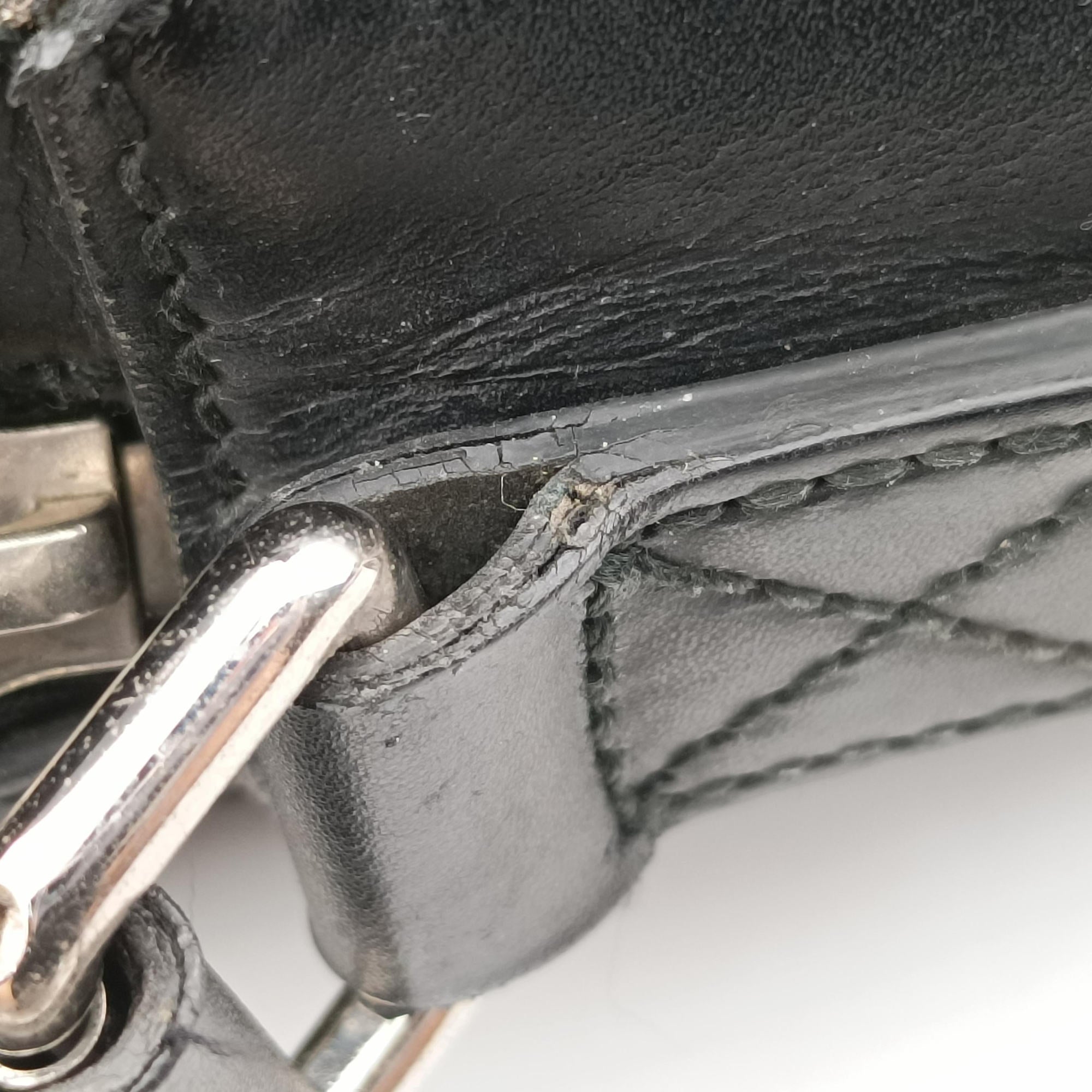 Pre-owned Gucci Guccissima Black Leather 473878 shoulderbag | stylenewstar