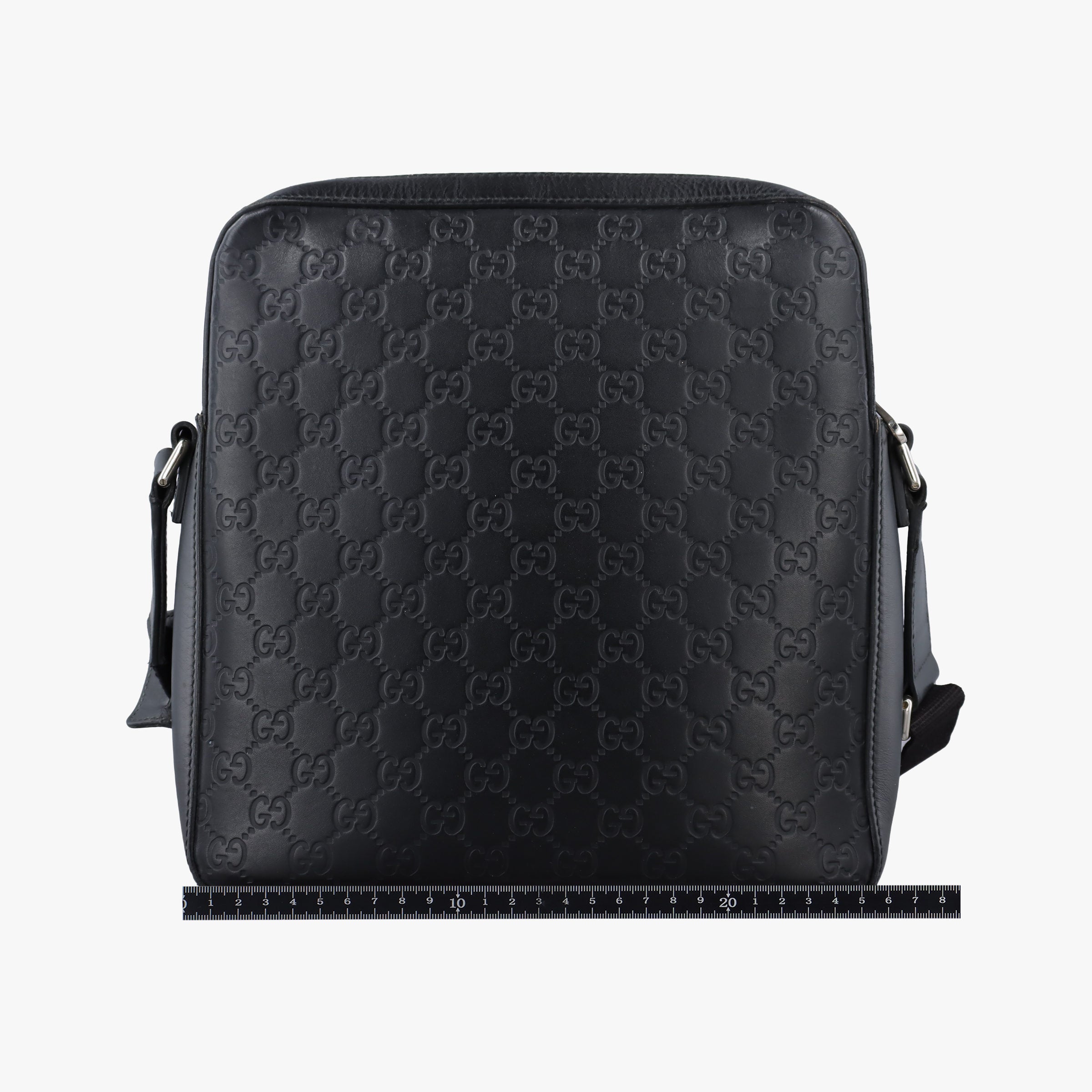 Pre-owned Gucci Guccissima Black Leather 473878 shoulderbag | stylenewstar