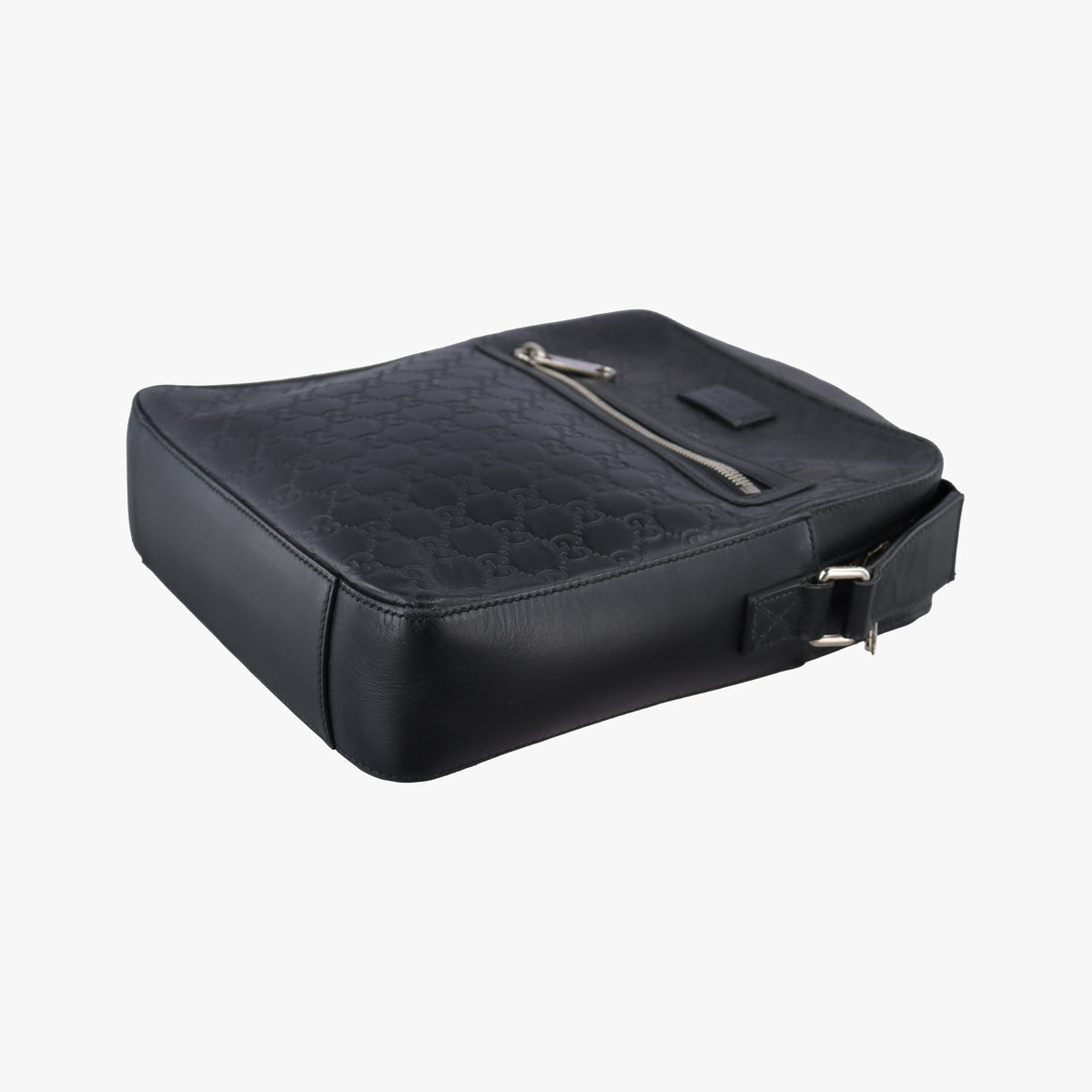 Pre-owned Gucci Guccissima Black Leather 473878 shoulderbag | stylenewstar