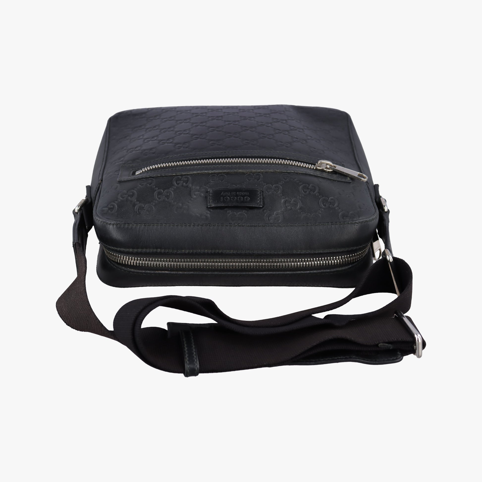 Pre-owned Gucci Guccissima Black Leather 473878 shoulderbag | stylenewstar