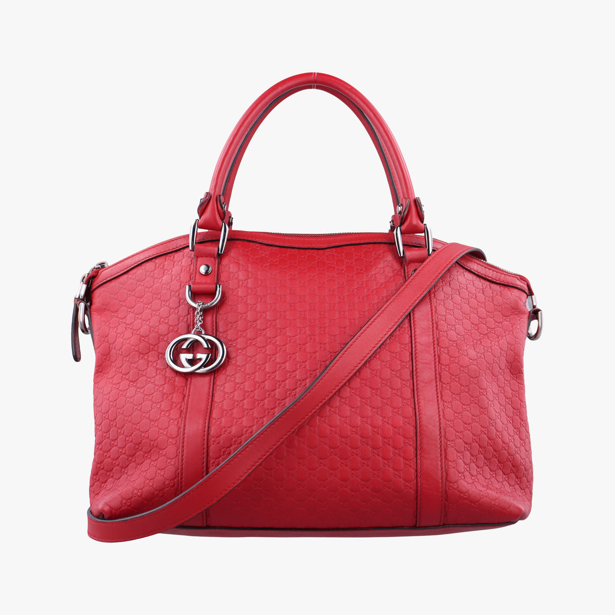 GG charm dome Red Leather 341503 E020202023GGチャーム ドーム レッド レザー 341503 E020202023