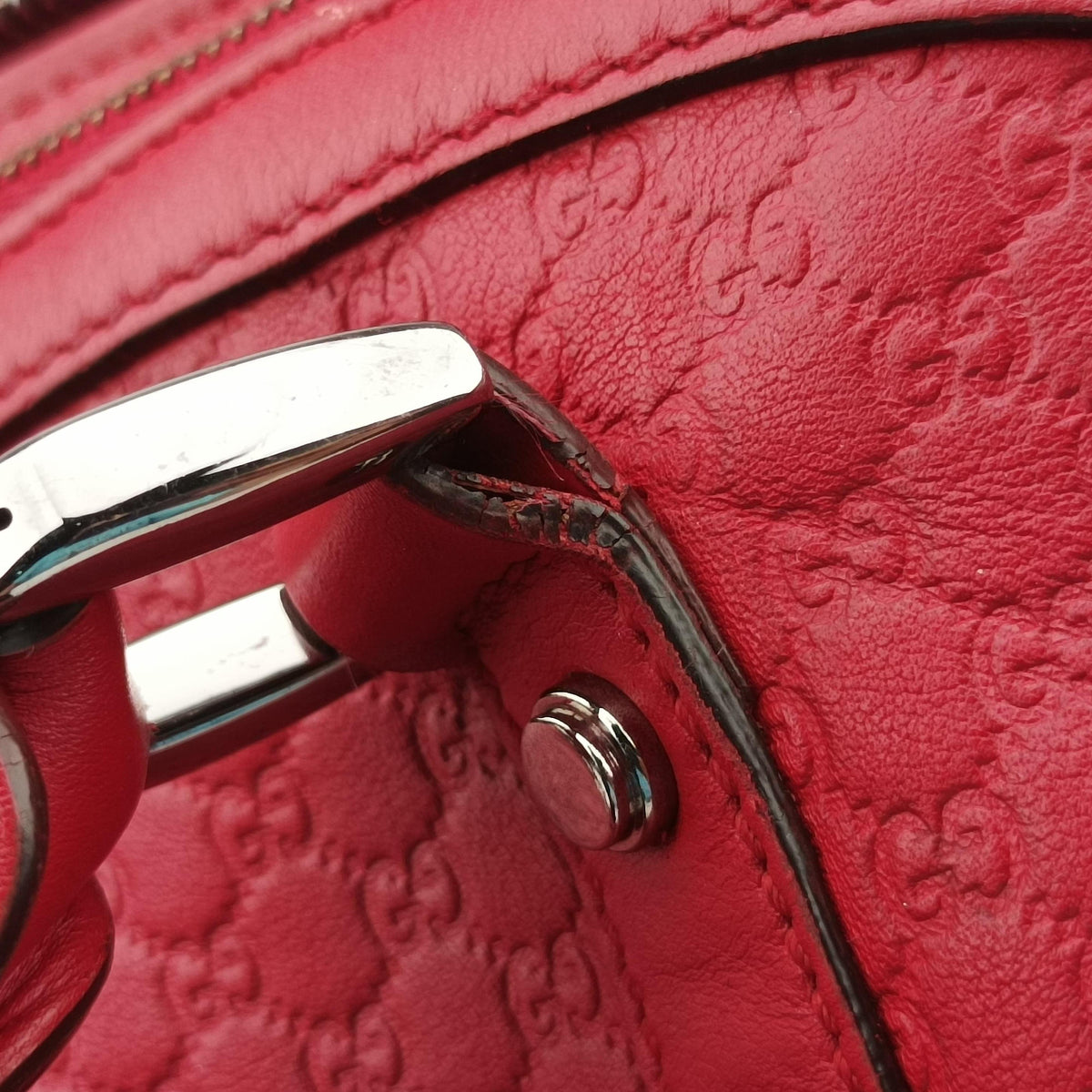 GG charm dome Red Leather 341503 E020202023GGチャーム ドーム レッド レザー 341503 E020202023