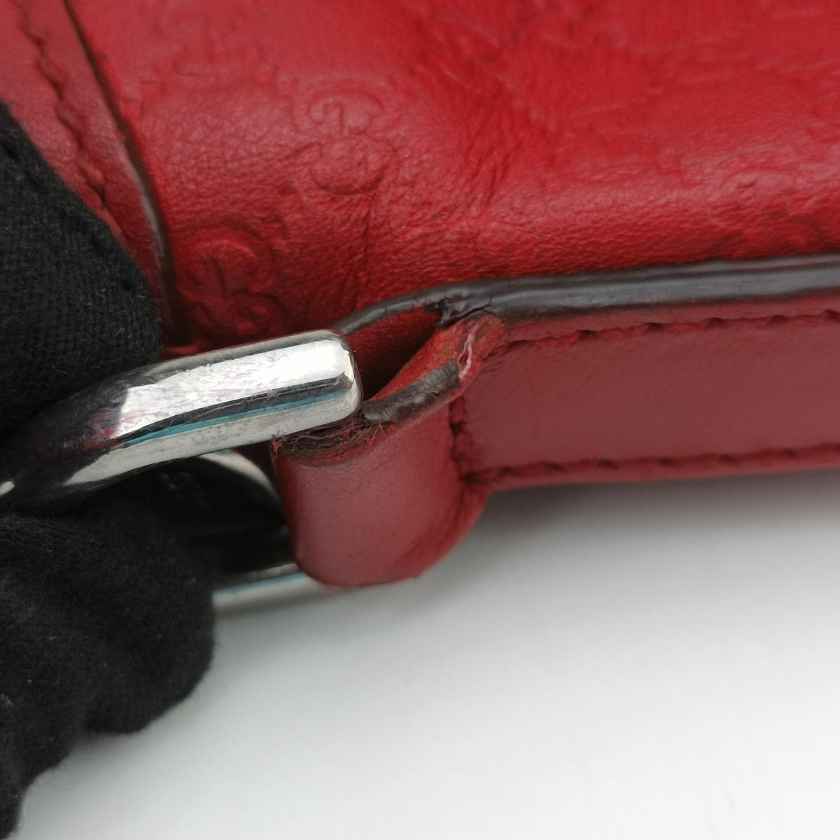 GG charm dome Red Leather 341503 E020202023GGチャーム ドーム レッド レザー 341503 E020202023
