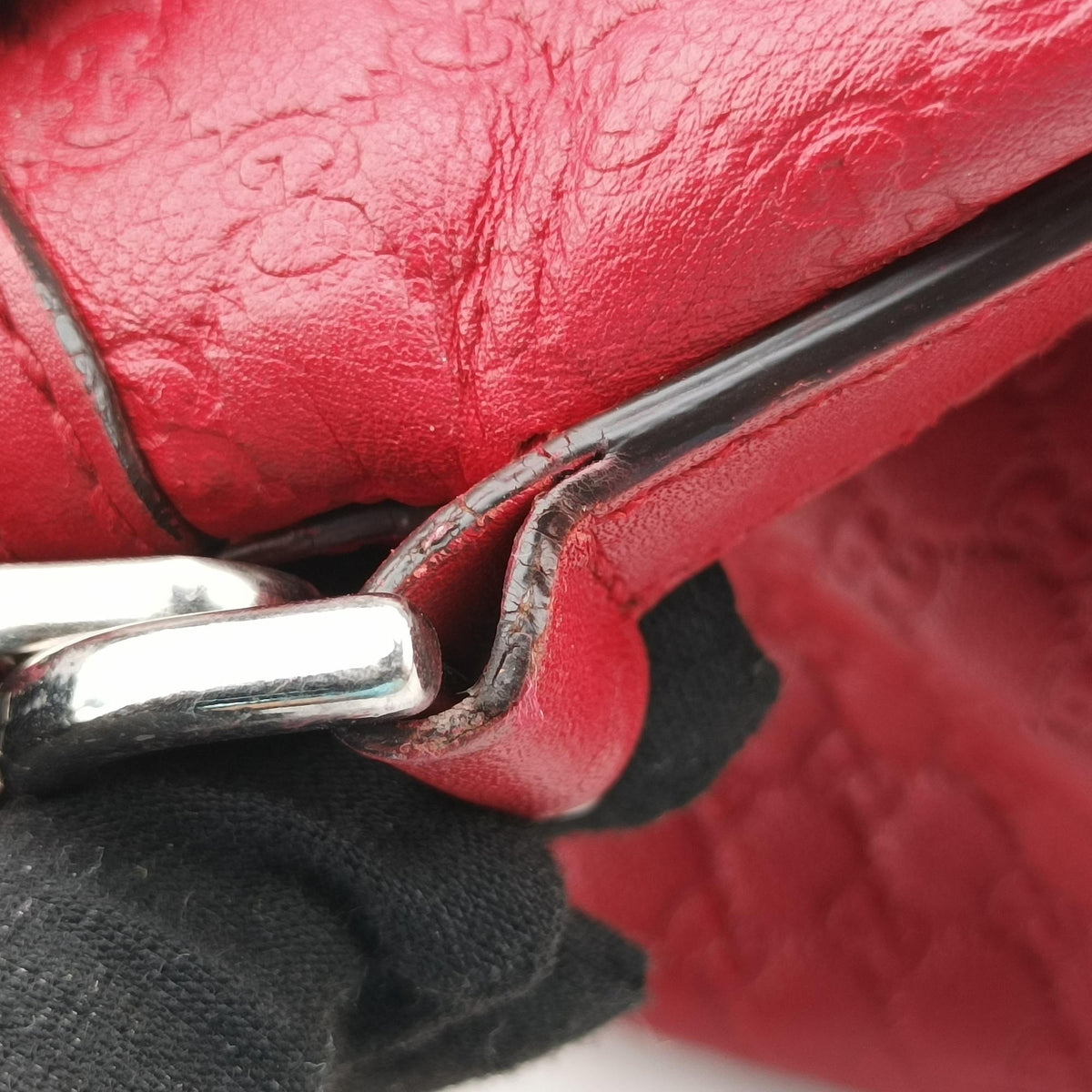 GG charm dome Red Leather 341503 E020202023GGチャーム ドーム レッド レザー 341503 E020202023