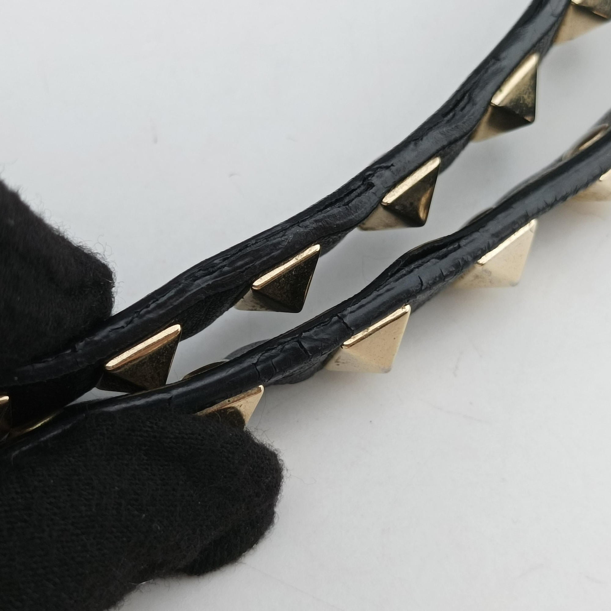 Rockstud Black Leather Lot number unknownロックスタッズ ブラック レザー 製番不明