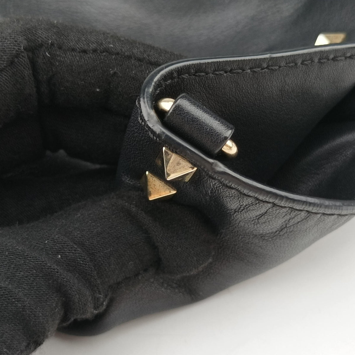 Rockstud Black Leather Lot number unknownロックスタッズ ブラック レザー 製番不明