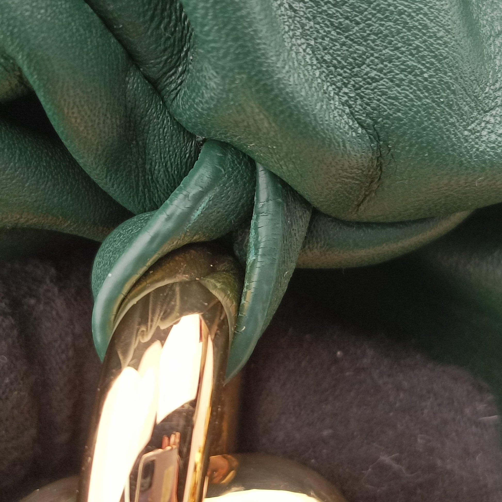 THE Chain Pouch Green lambskin B09554674Wザ チェーン ポーチ グリーン ラムスキン B09554674W