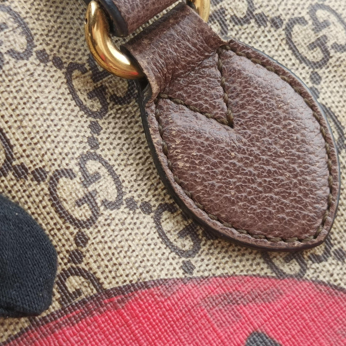 GG Supreme Bosco PATCHED beige×Multicolour PVC coated canvas×Leather 473887 F023210374GGスプリーム ボスコパッチ ベージュ×マルチカラー PVCコーティングキャンバス×レザー 473887 F023210374