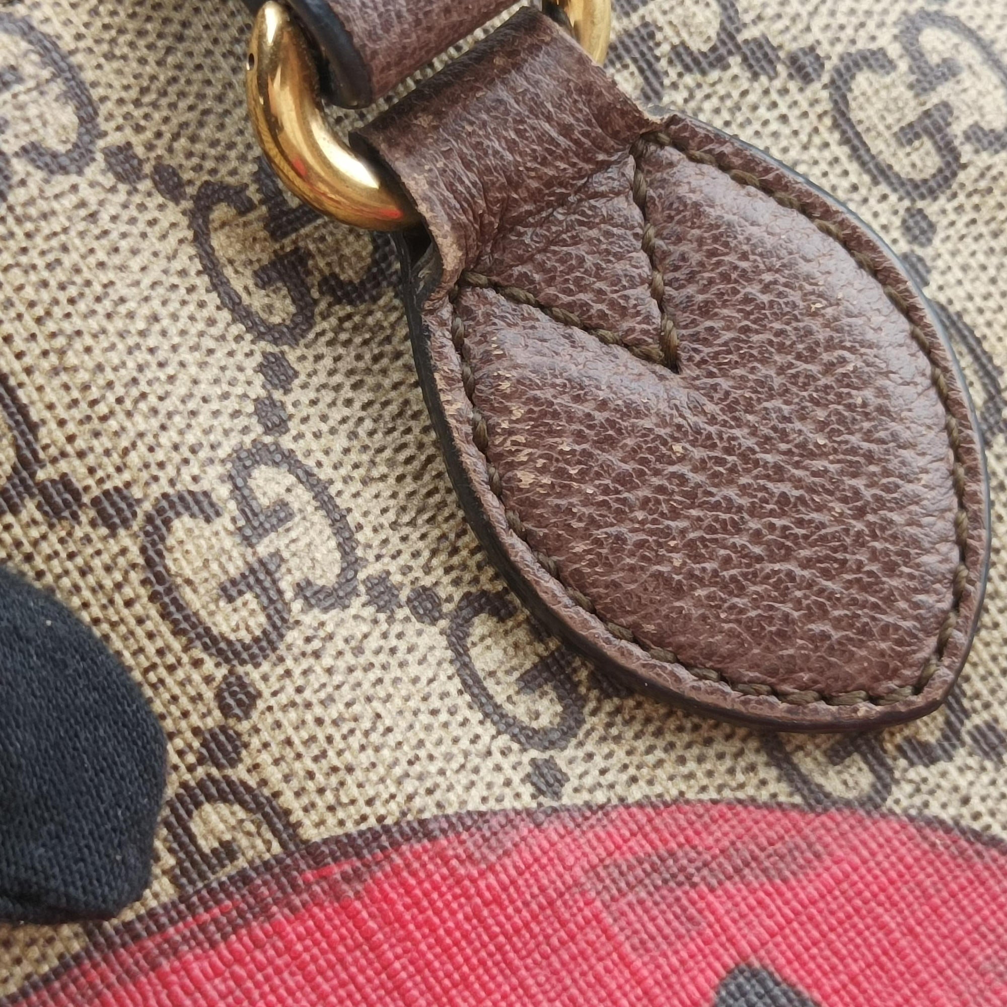 GG Supreme Bosco PATCHED beige×Multicolour PVC coated canvas×Leather 473887 F023210374GGスプリーム ボスコパッチ ベージュ×マルチカラー PVCコーティングキャンバス×レザー 473887 F023210374