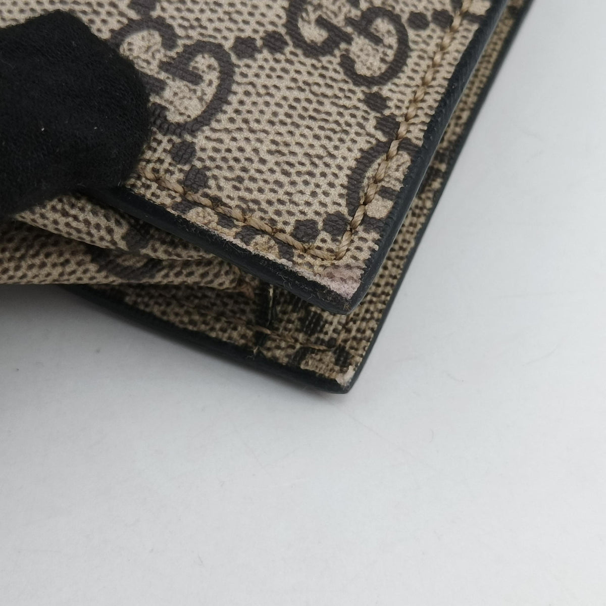 GG Supreme Bee beige×black PVC coated canvas×leather 450950 H021008295GGスプリーム キングスネーク ベージュ×ブラック PVCコーティングキャンバス×レザー 450950 H021008295