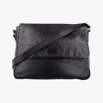Guccissima Messenger Black Leather 223665 I9276912グッチッシマ メッセンジャー ブラック レザー 223665 I9276912