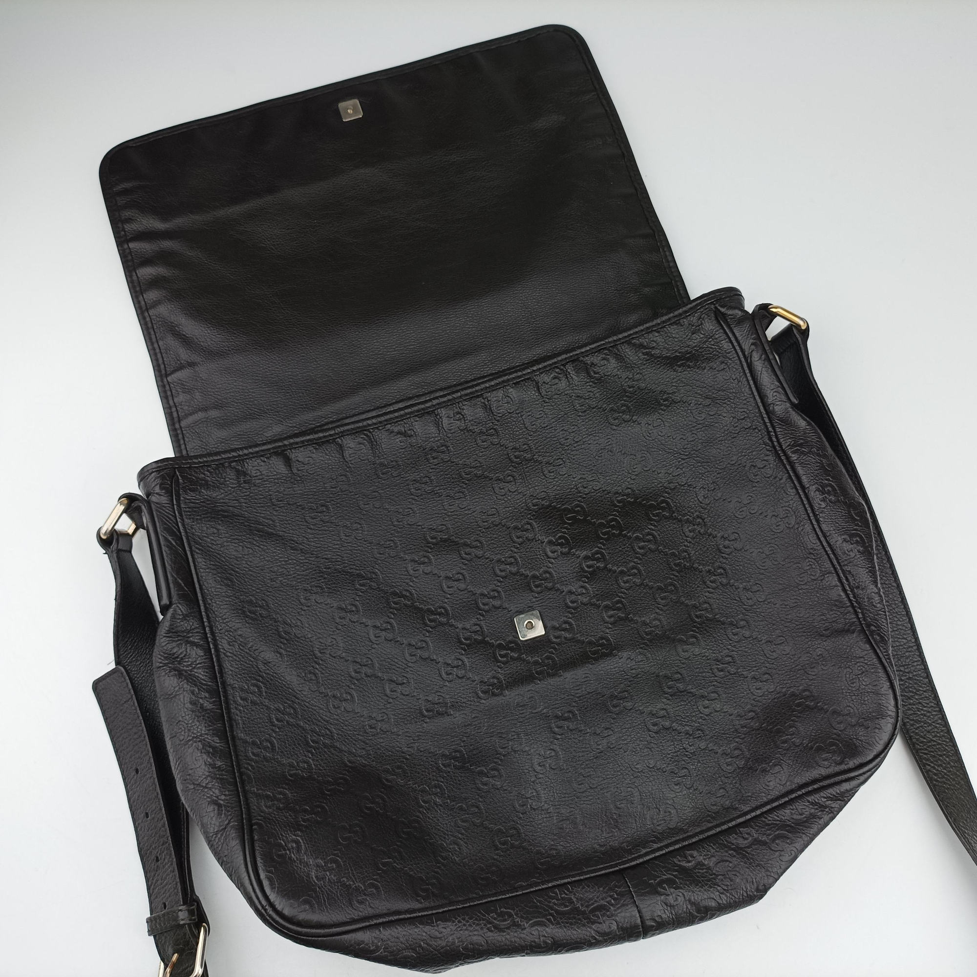 Guccissima Messenger Black Leather 223665 I9276912グッチッシマ メッセンジャー ブラック レザー 223665 I9276912
