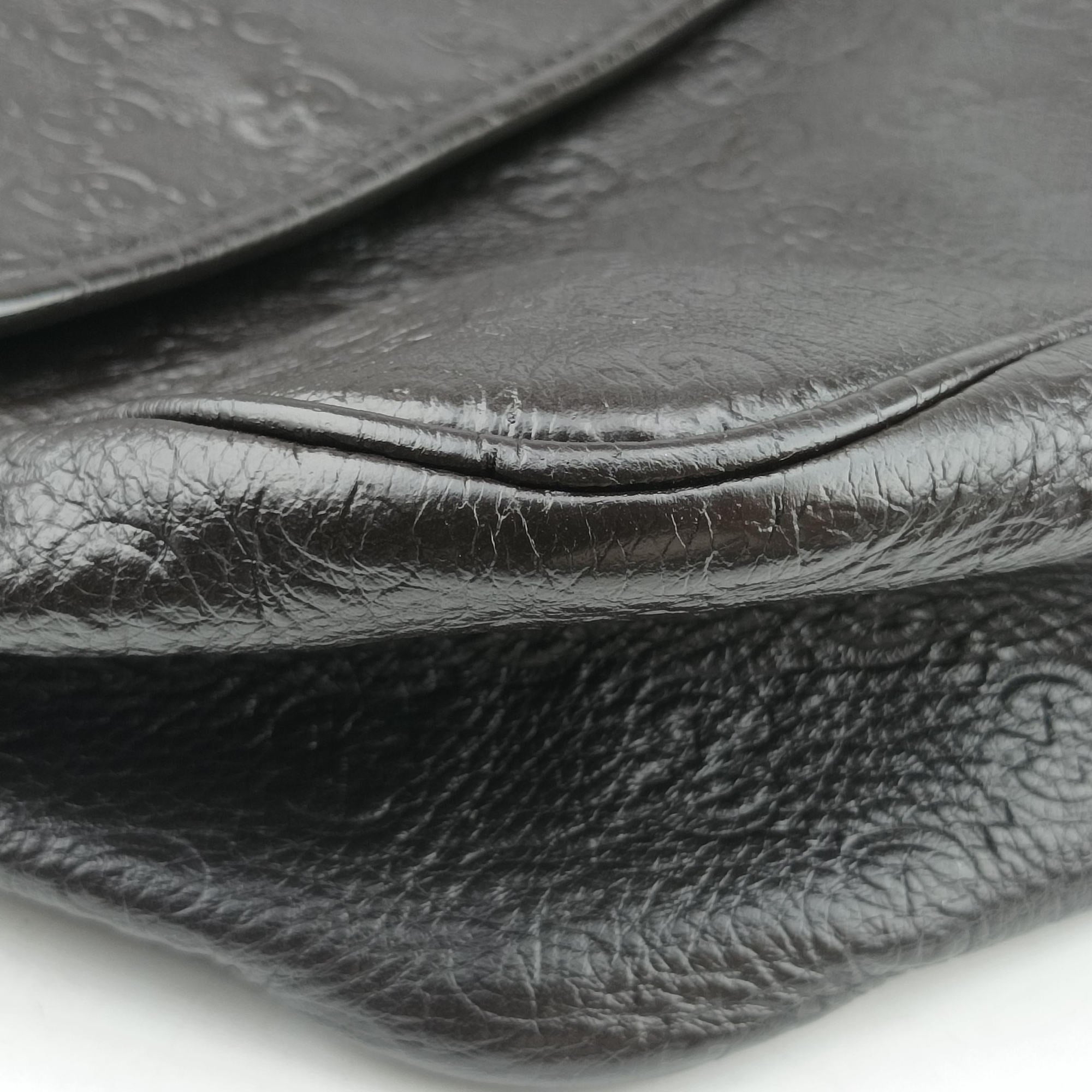 Guccissima Messenger Black Leather 223665 I9276912グッチッシマ メッセンジャー ブラック レザー 223665 I9276912