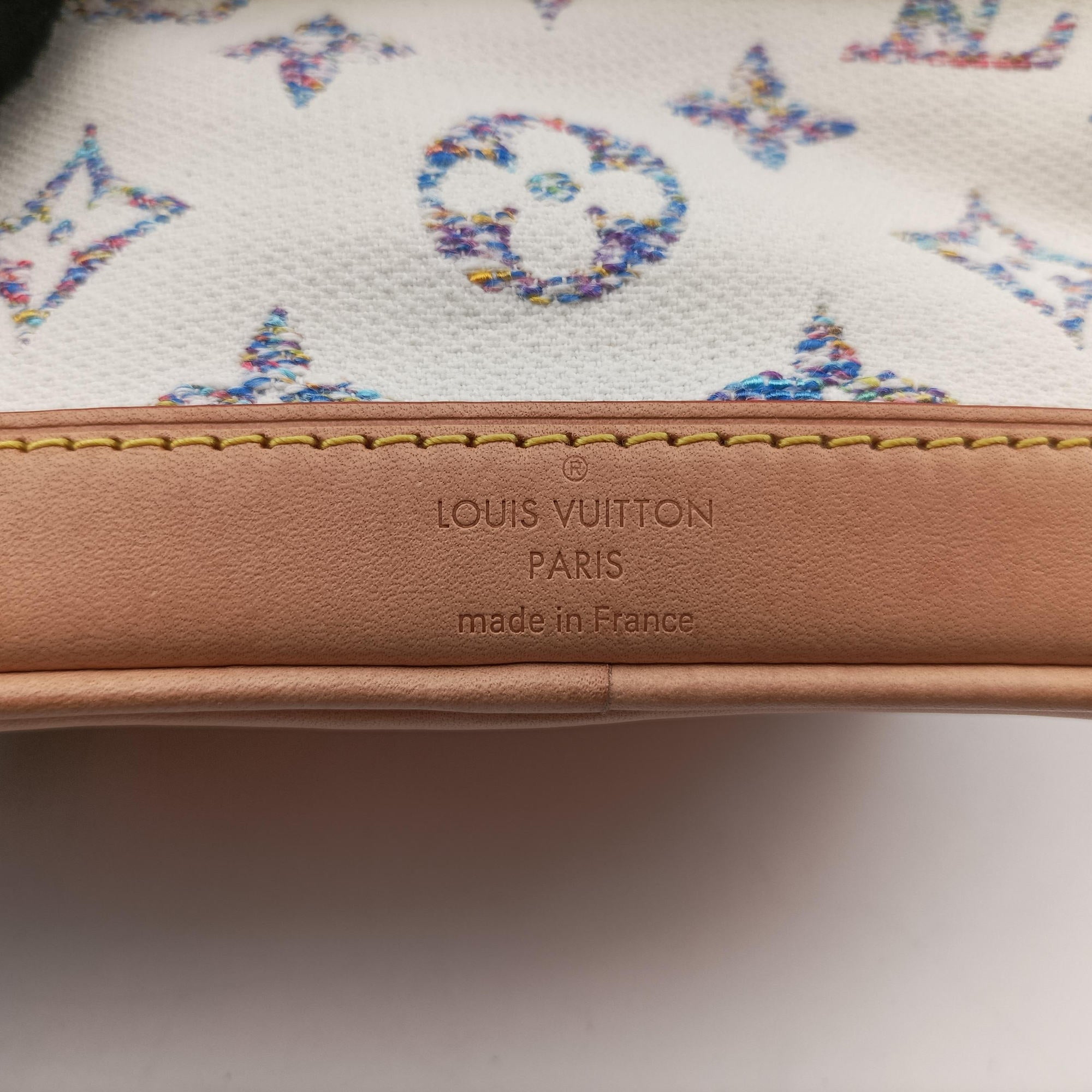 Nano Noe White Multicolor Monogram Jacquard M83453 IC Chipナノ ノエ ホワイト マルチカラー モノグラム ジャガード M83453 ICチップ
