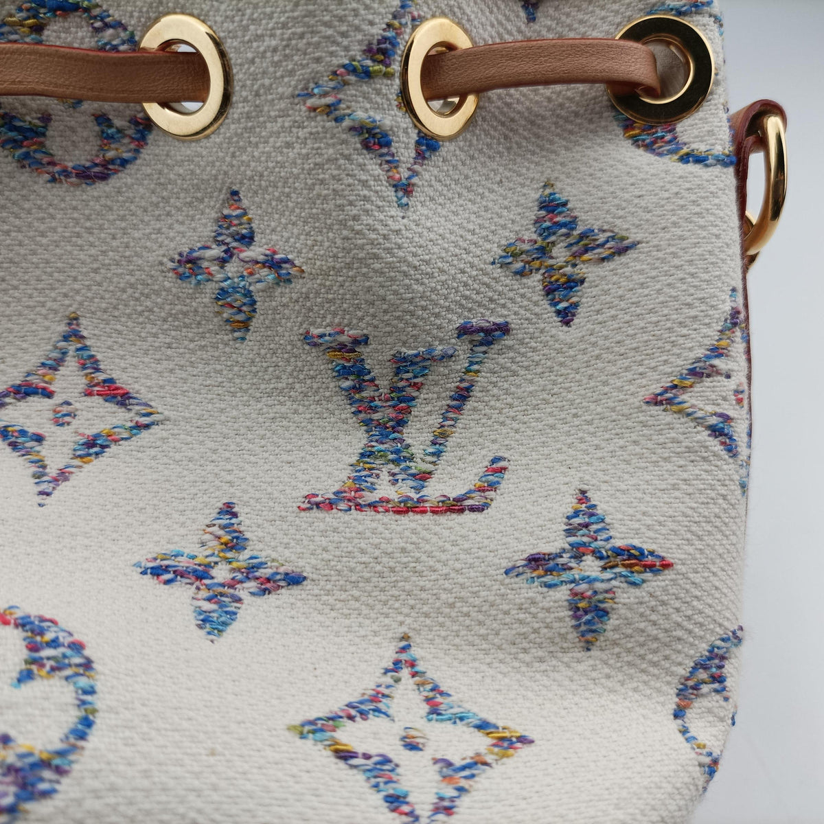 Nano Noe White Multicolor Monogram Jacquard M83453 IC Chipナノ ノエ ホワイト マルチカラー モノグラム ジャガード M83453 ICチップ