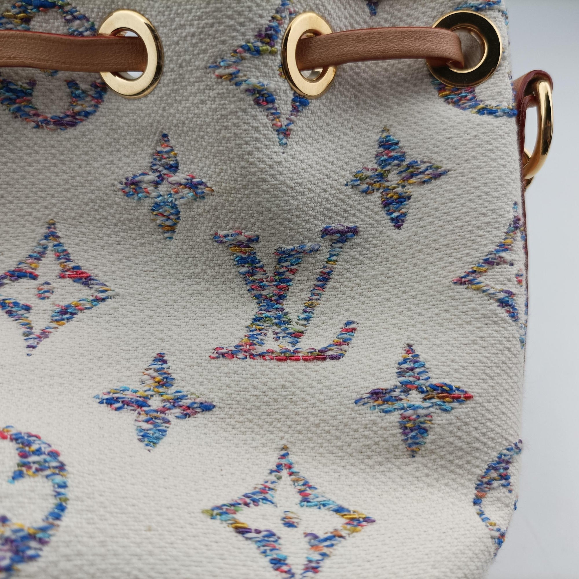 Nano Noe White Multicolor Monogram Jacquard M83453 IC Chipナノ ノエ ホワイト マルチカラー モノグラム ジャガード M83453 ICチップ