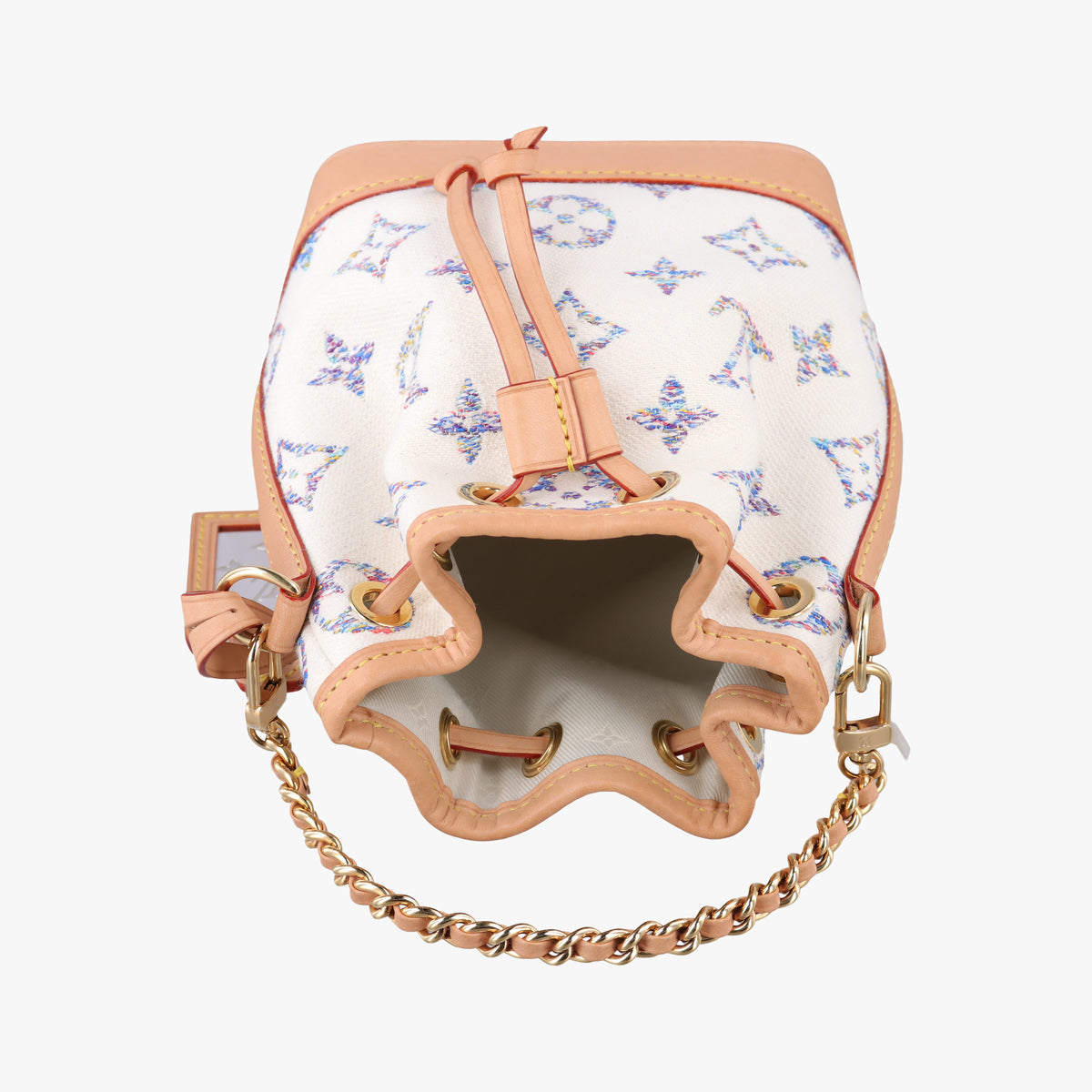Nano Noe White Multicolor Monogram Jacquard M83453 IC Chipナノ ノエ ホワイト マルチカラー モノグラム ジャガード M83453 ICチップ