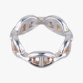 Pre-owned Hermes Chaine d'ancre Enchainee Silver Ag925  ring | stylenewstar