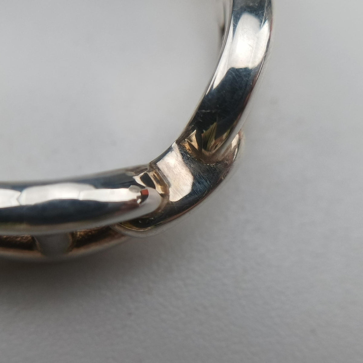 Pre-owned Hermes Chaine d'ancre Enchainee Silver Ag925  ring | stylenewstar