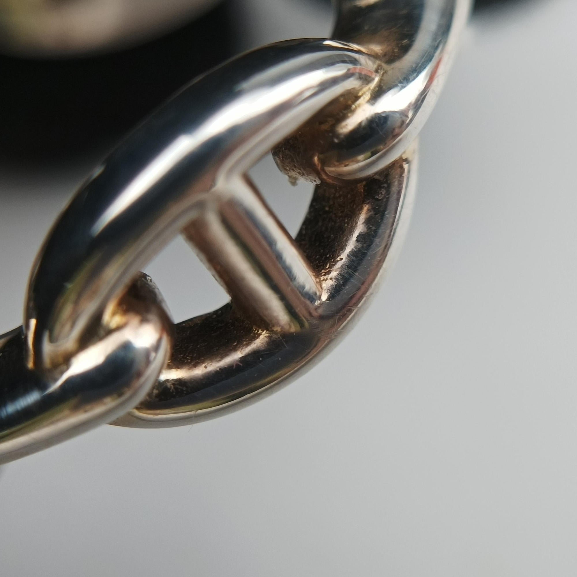 Pre-owned Hermes Chaine d'ancre Enchainee Silver Ag925  ring | stylenewstar