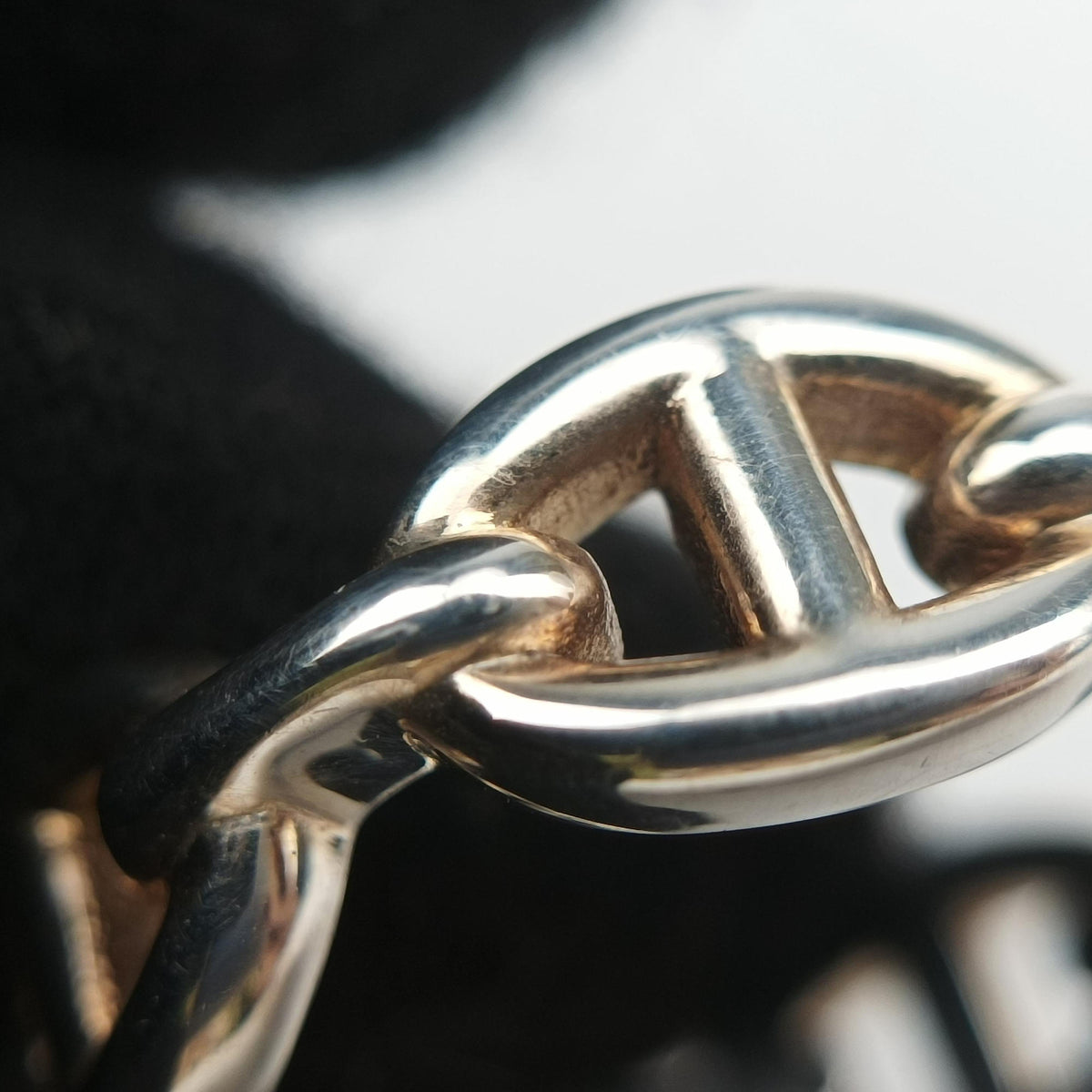 Pre-owned Hermes Chaine d'ancre Enchainee Silver Ag925  ring | stylenewstar