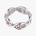Pre-owned Hermes Chaine d'ancre Enchainee Silver Ag925  ring | stylenewstar