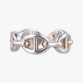 Pre-owned Hermes Chaine d'ancre Enchainee Silver Ag925  ring | stylenewstar