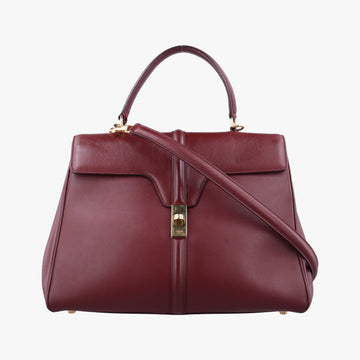 Pre-owned Celine 16 Bag Burgundy Calfskin  shoulderbag | stylenewstar