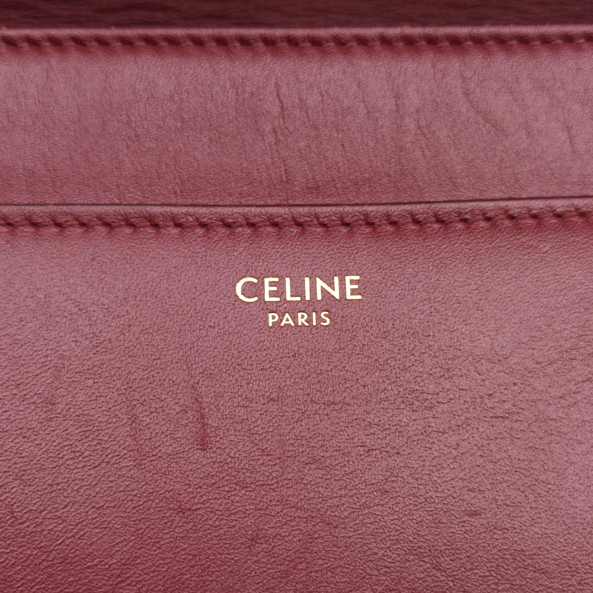 Pre-owned Celine 16 Bag Burgundy Calfskin  shoulderbag | stylenewstar