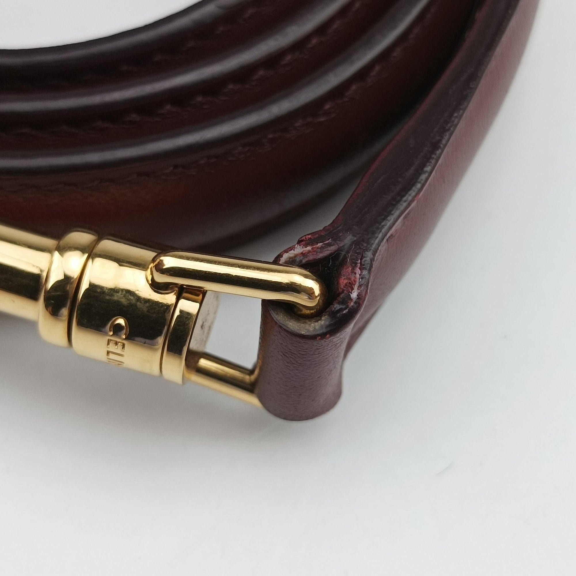 Pre-owned Celine 16 Bag Burgundy Calfskin  shoulderbag | stylenewstar