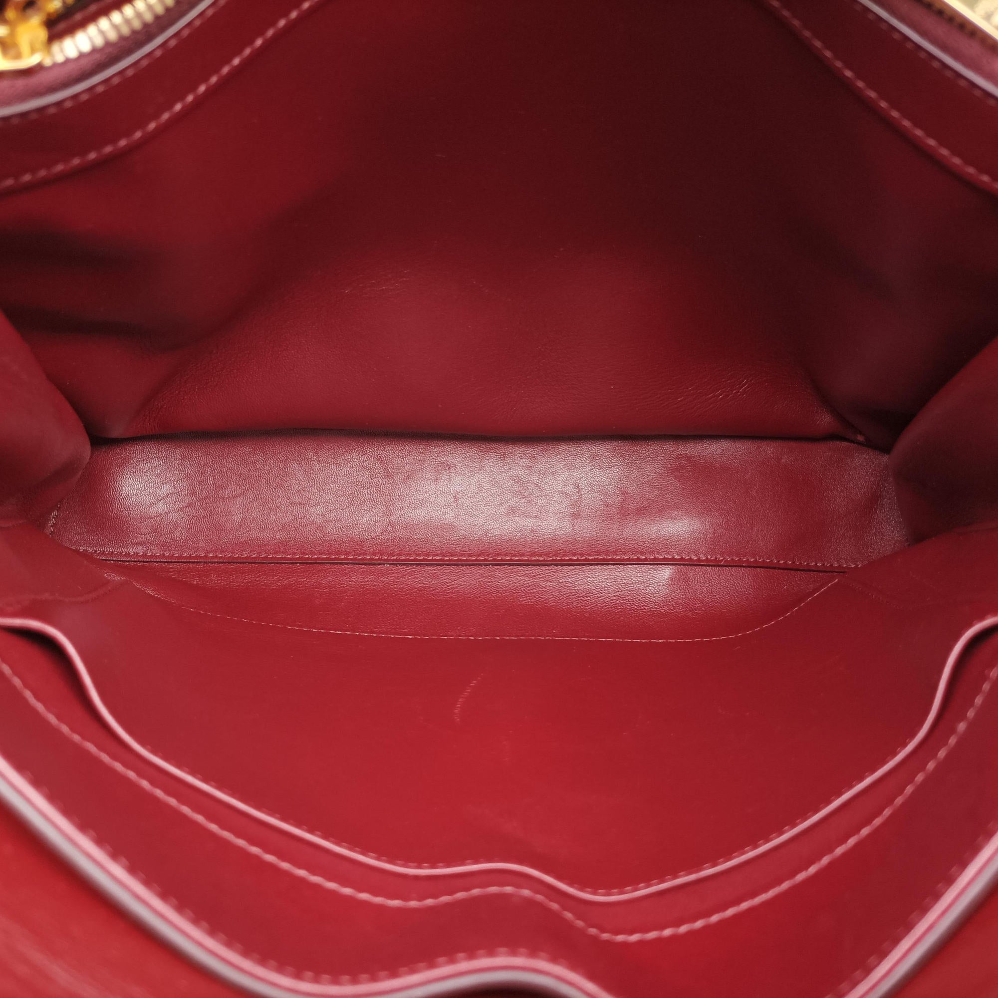 Pre-owned Celine 16 Bag Burgundy Calfskin  shoulderbag | stylenewstar