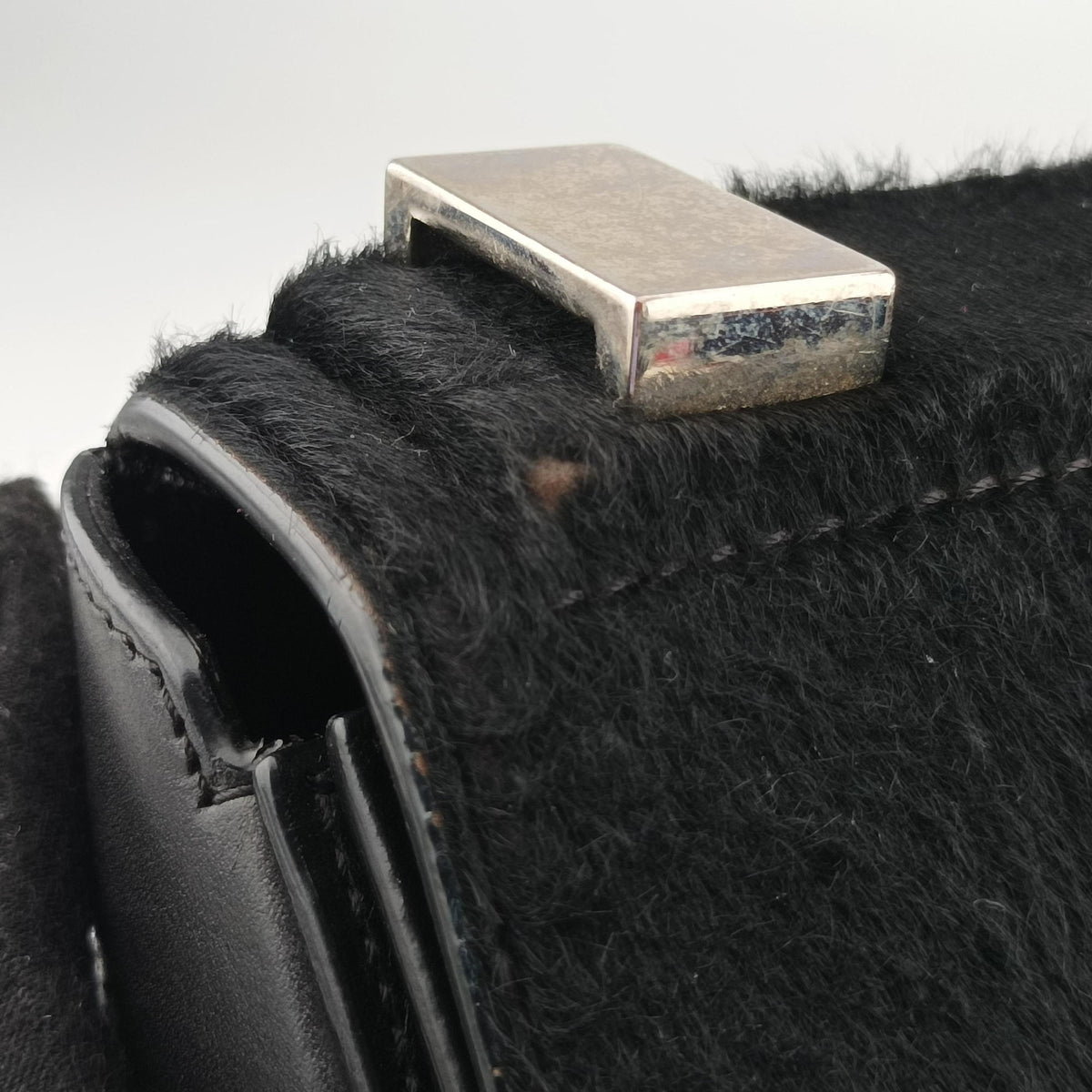 Vintage Givenchy Pandora Box Black Leather × Ponyhair  shoulderbag | stylenewstar