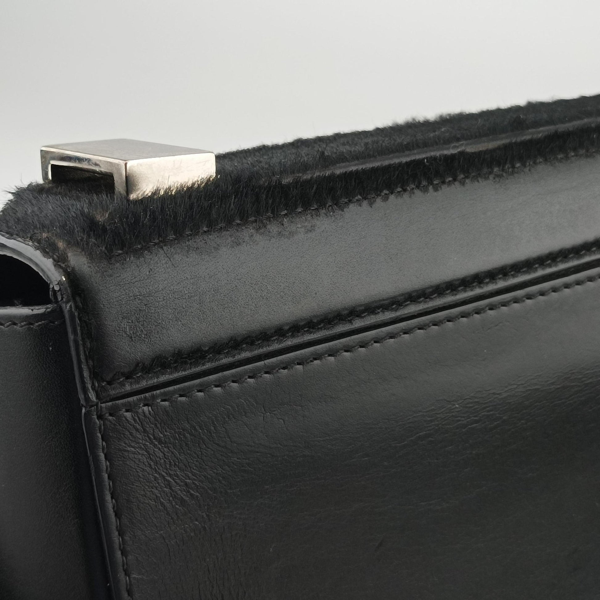 Vintage Givenchy Pandora Box Black Leather × Ponyhair  shoulderbag | stylenewstar