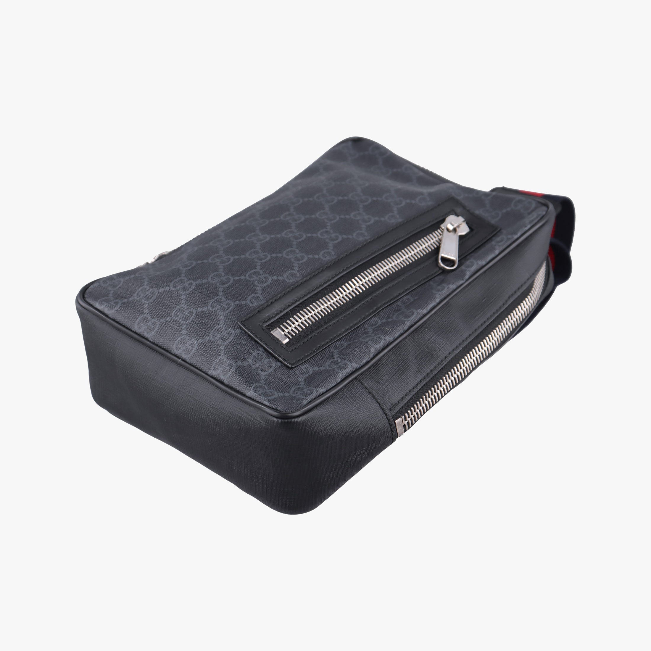 Pre-owned Gucci GG Supreme Navy x Black PVC coated canvas 478325 bum bag/waist bag | stylenewstar