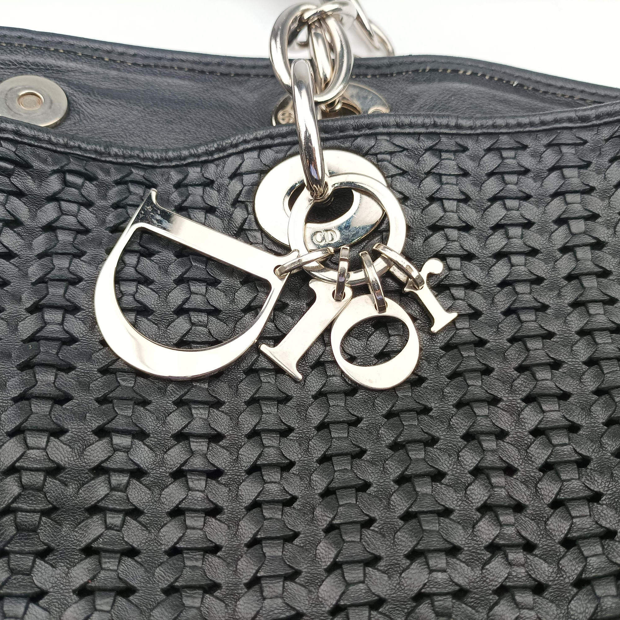 Soft Lady Dior Intrecciato Tote Black lambskin 225-BM-0038ソフト レディディオール イントレチャート トート ブラック ラムスキン 225-BM-0038