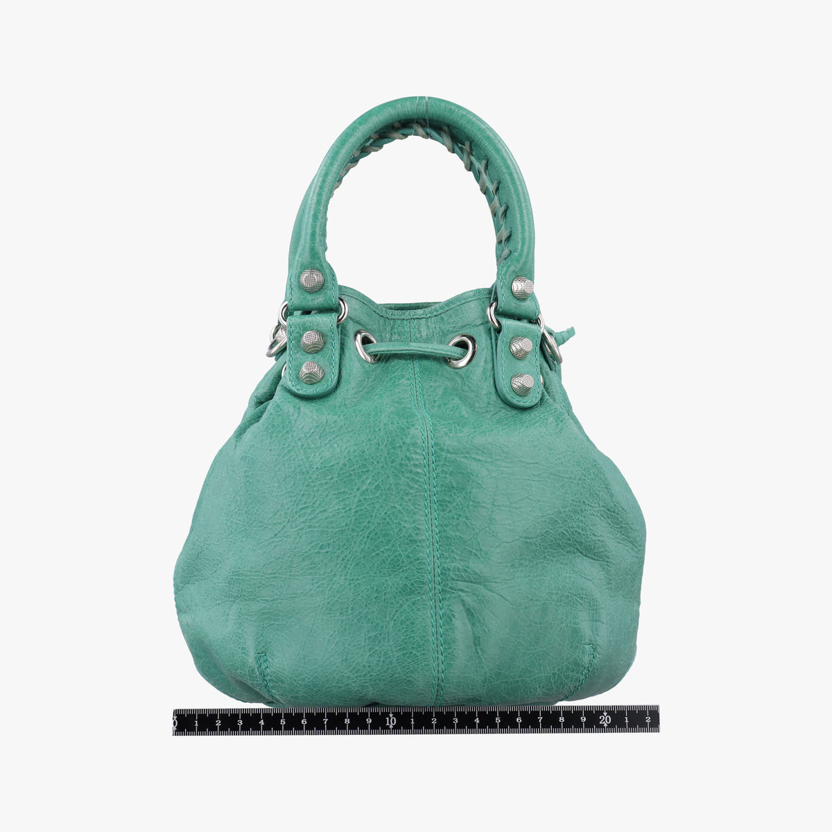 Pre-owned Balenciaga Pompon Green Leather  shoulderbag | stylenewstar