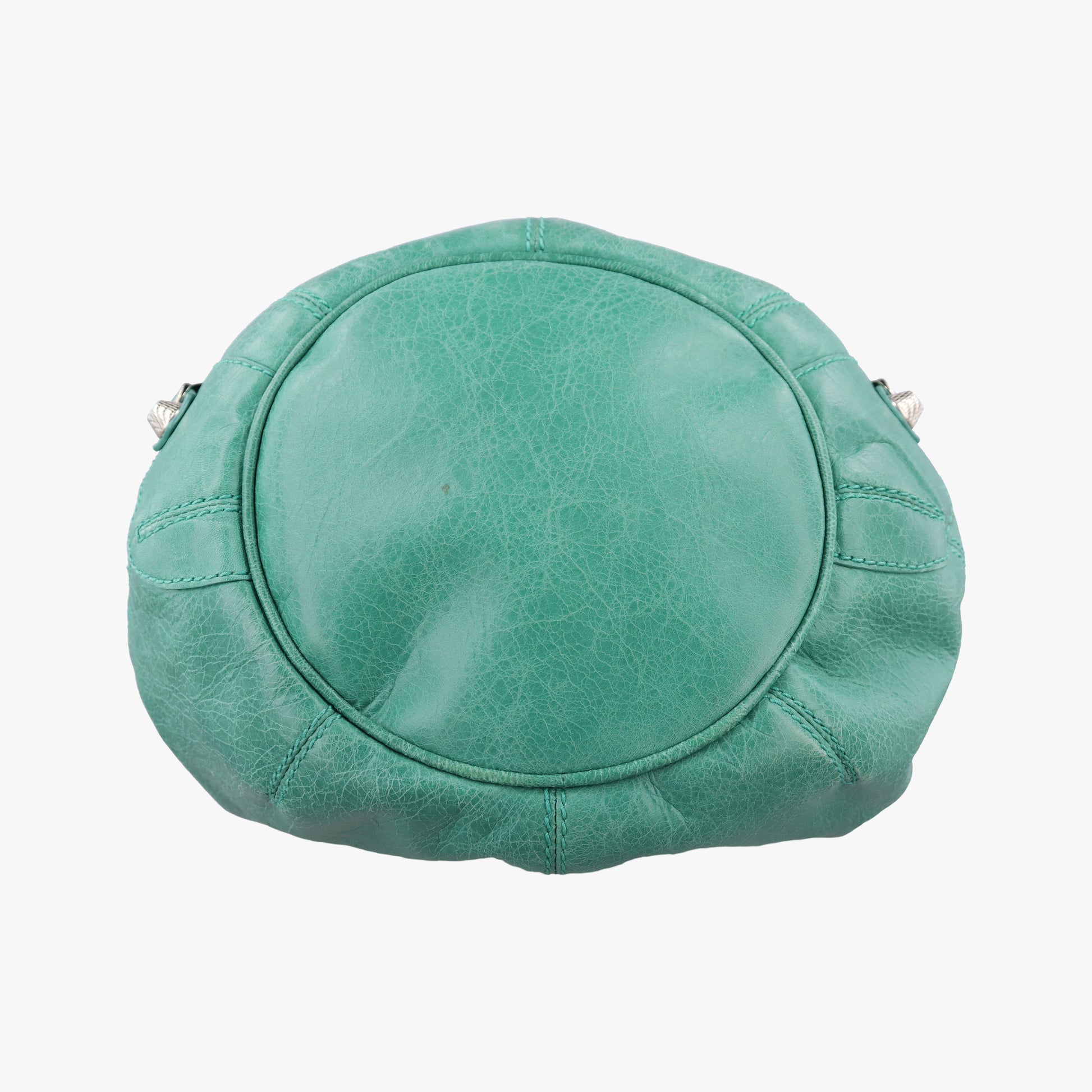Pre-owned Balenciaga Pompon Green Leather  shoulderbag | stylenewstar