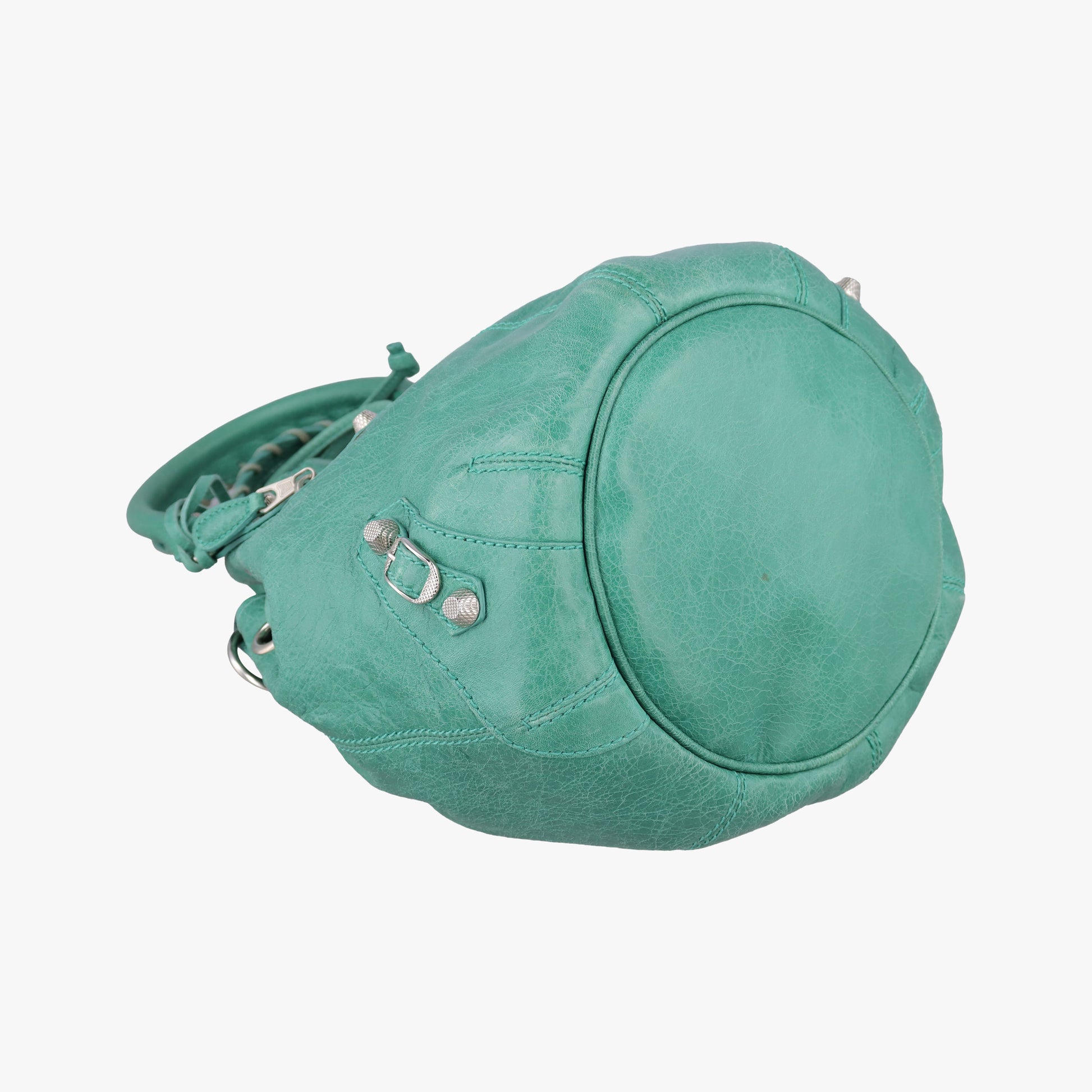 Pre-owned Balenciaga Pompon Green Leather  shoulderbag | stylenewstar