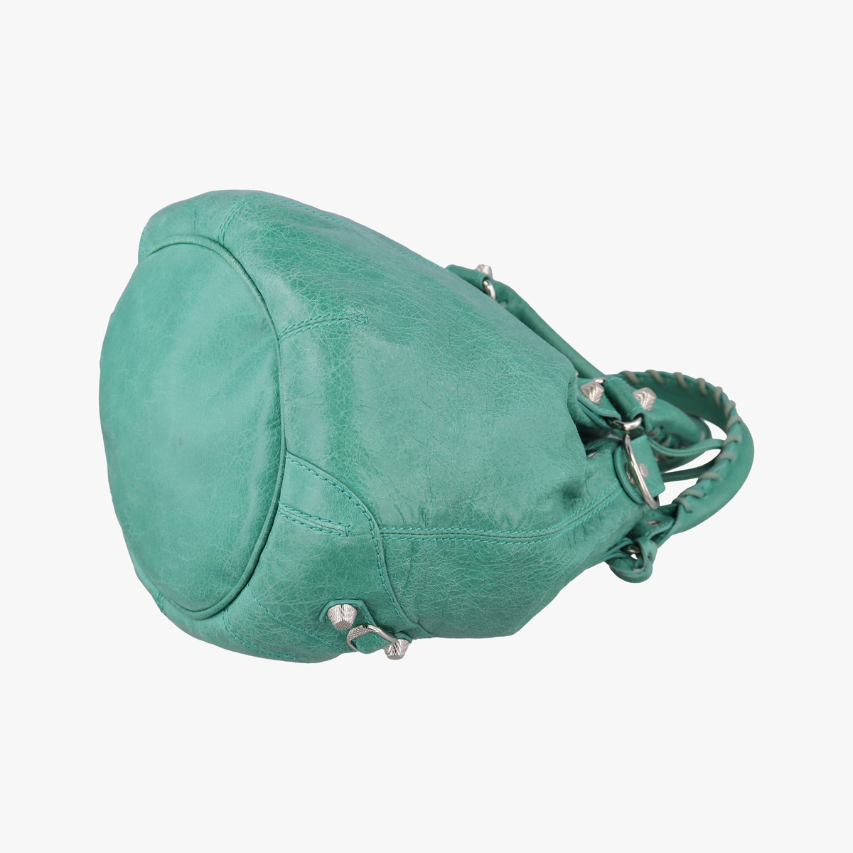 Pre-owned Balenciaga Pompon Green Leather  shoulderbag | stylenewstar