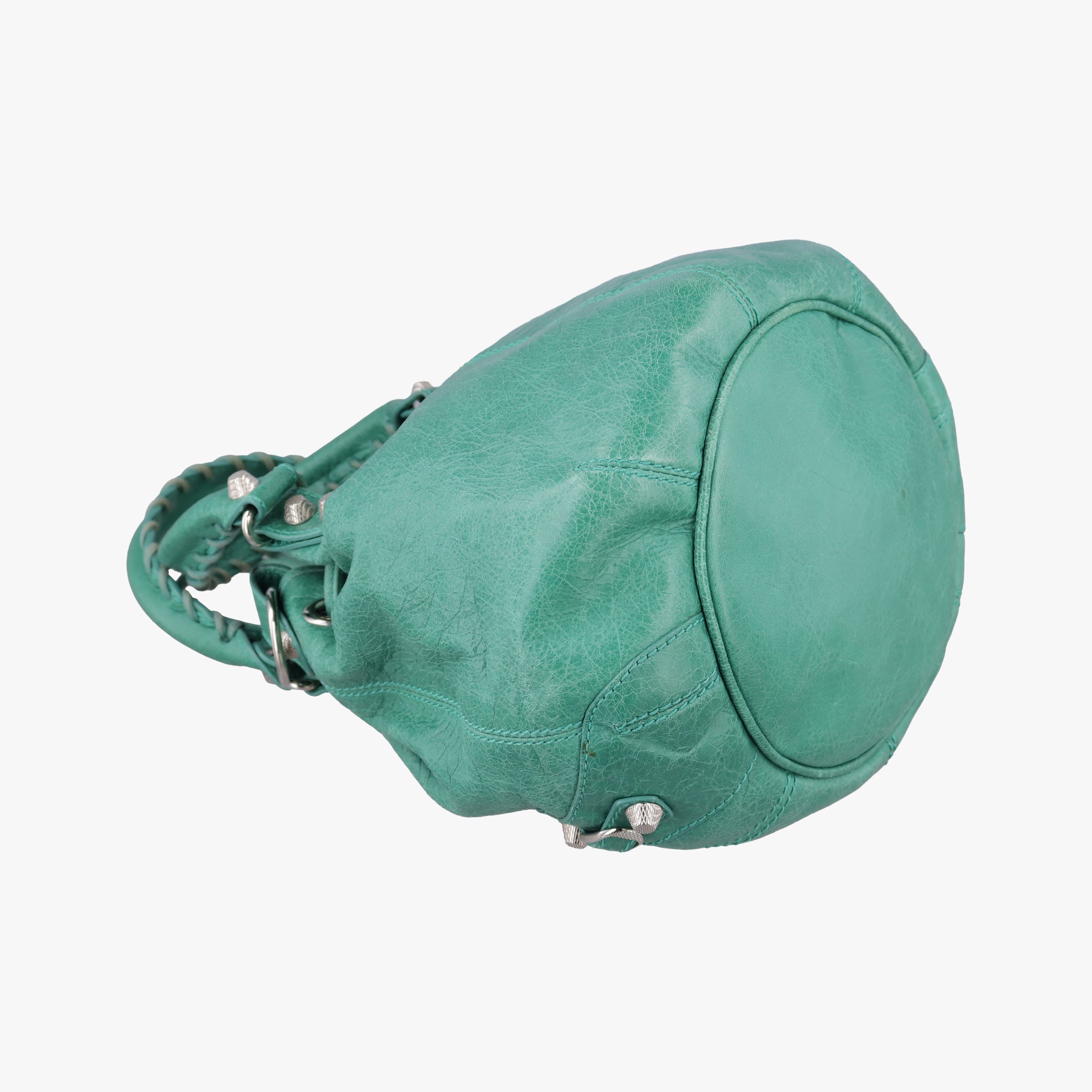 Pre-owned Balenciaga Pompon Green Leather  shoulderbag | stylenewstar