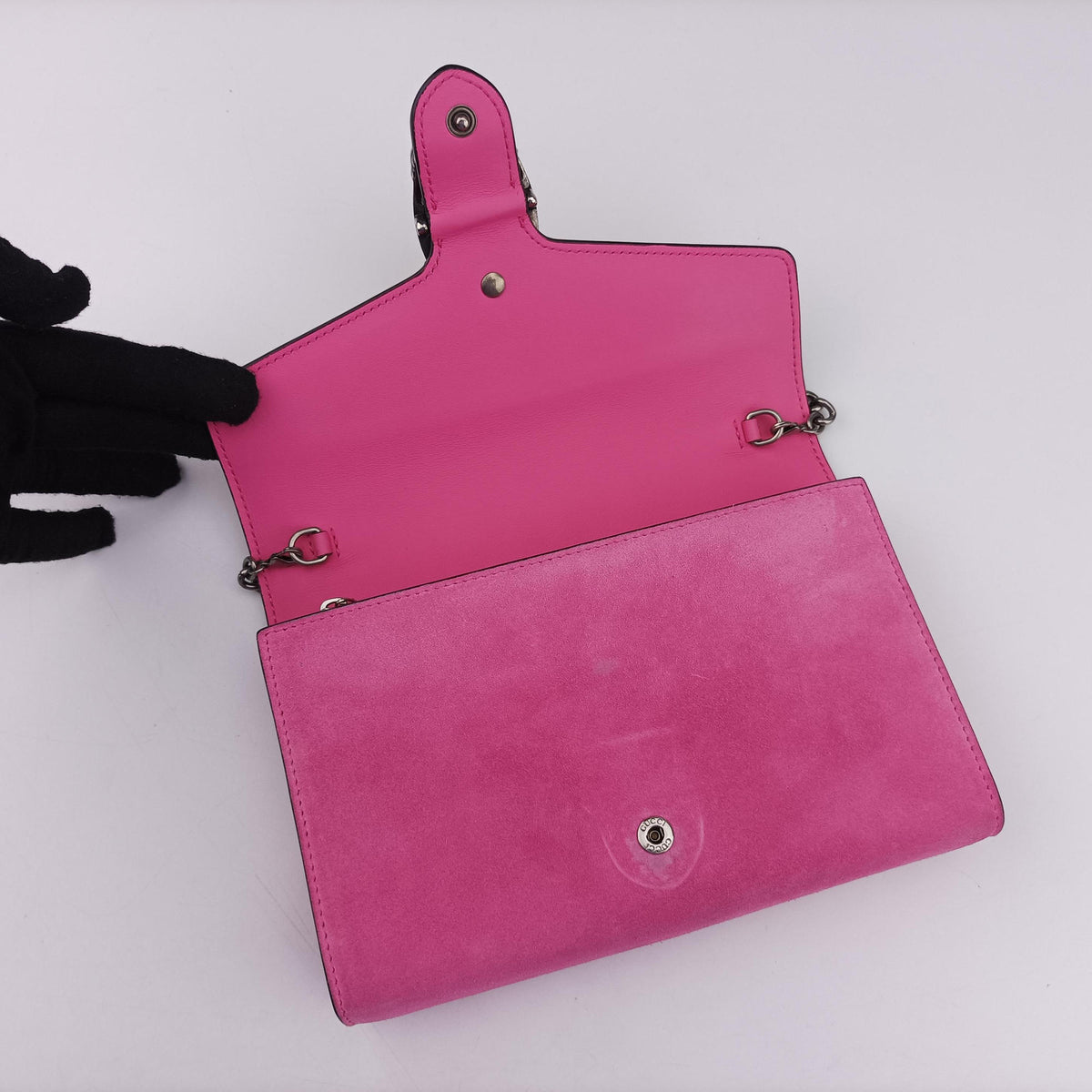 Pre-owned Gucci Dionysus Pink Suede 401231 shoulderbag | stylenewstar